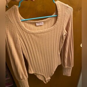 Pink Lily Ribbed Bodysuit